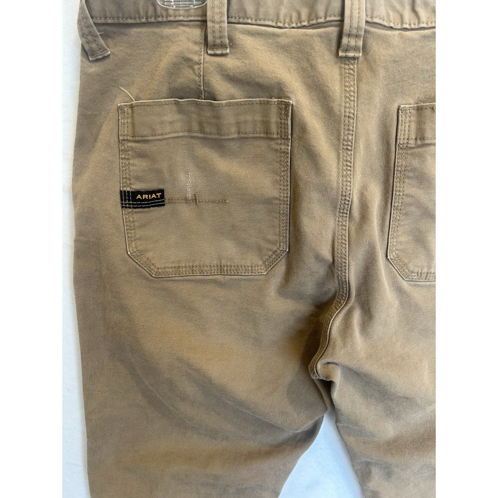 Ariat Rebar M4 Relaxed Men's 34x30‎ Field Khaki Double Knees Carpenter Canvas - Picture 9 of 14